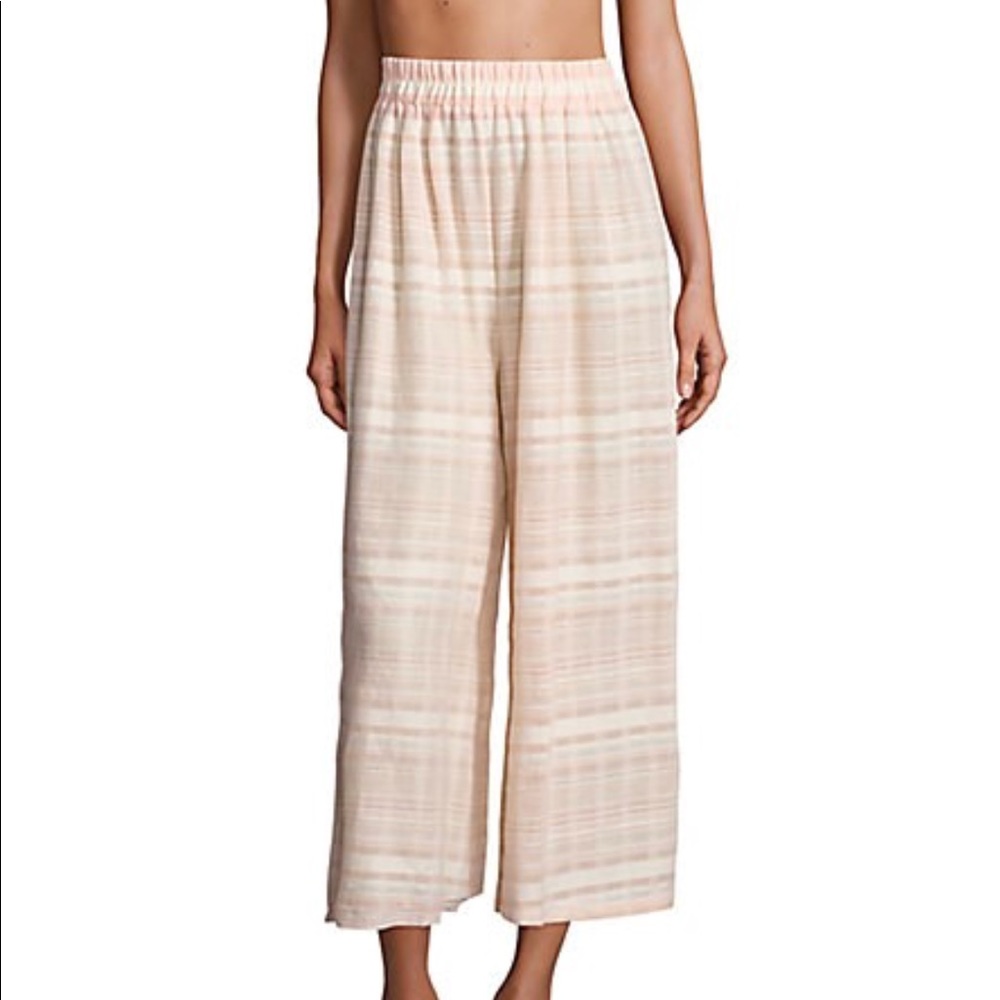 Pink & White Striped Pants by Mara Hoffman Swim